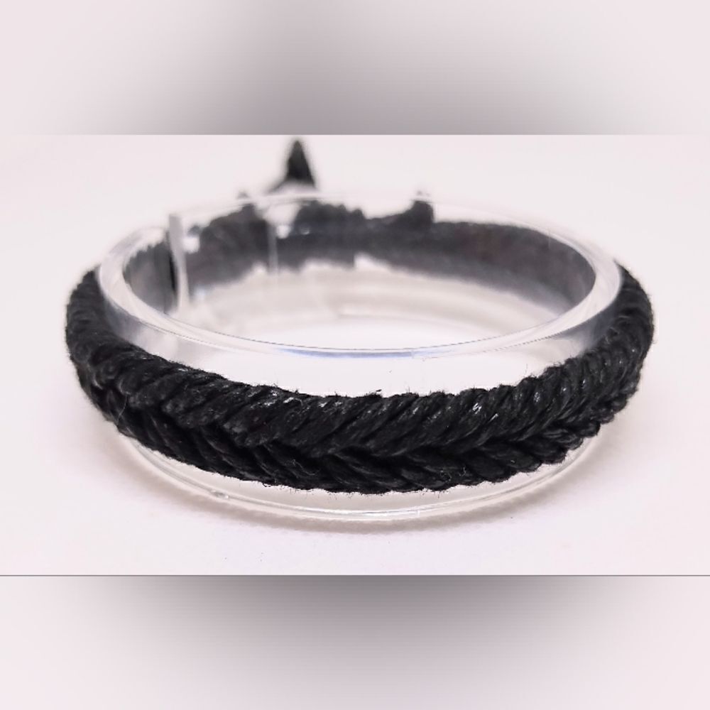 Men's‎ bracelet leather braided black new e6